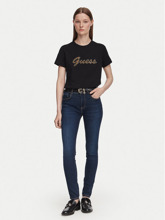 Guess Guess Τζιν W6YA34 D1593 Σκούρο μπλε Shaping Fit