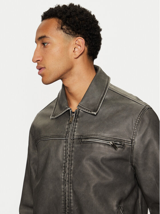 Brave Soul Brave Soul Яке от имитация на кожа MJK-DIVISIONPU Сив Regular Fit