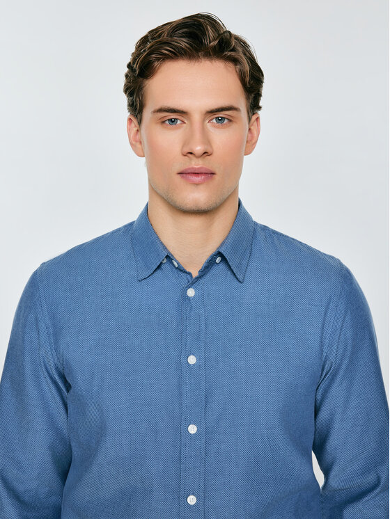 BIG STAR BIG STAR Koszula FRANKINISON Niebieski Slim Fit