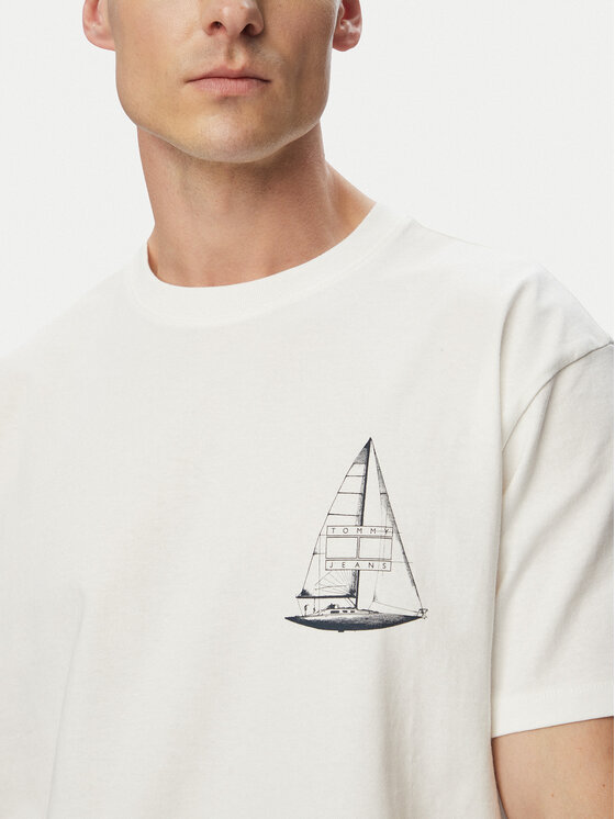 Tommy Jeans Tommy Jeans T-Shirt Sailboat DM0DM23184 Λευκό Regular Fit