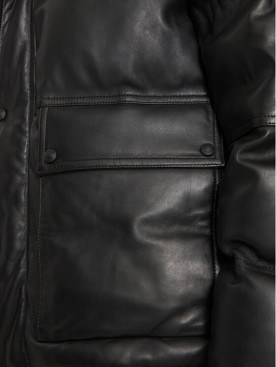 BOSS Boss Giacca di pelle Jolam 50522219 Nero Relaxed Fit