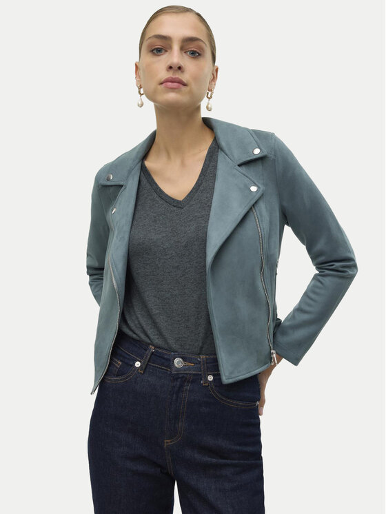 Vero Moda Vero Moda Kurtka z imitacji skóry Jose 10300938 Zielony Regular Fit