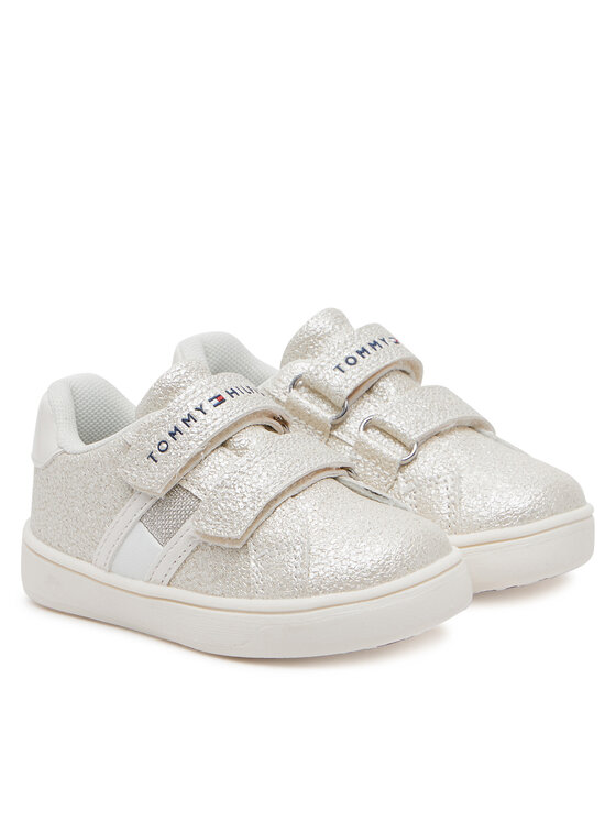 Tommy Hilfiger Tommy Hilfiger Tenisice Flag Low Cut Velcro Sneaker T1A9-33726-0375 M Écru