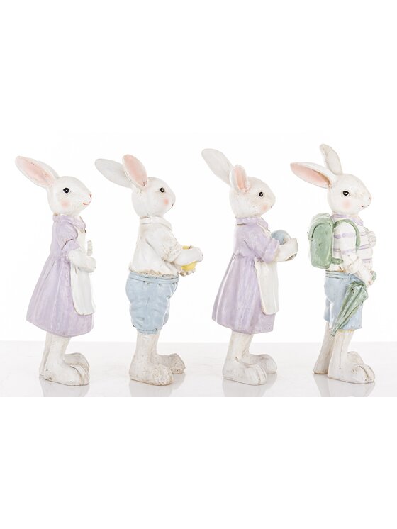 MIAhome MIAhome Figurka 4 młode króliki 21x8x7 cm PAFFUTO Kolorowy