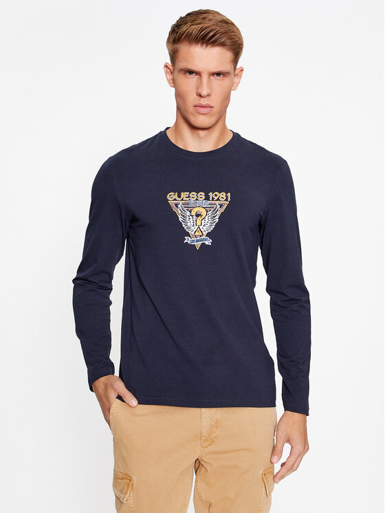 Męski Longsleeve Guess, Rozmiar S, Granatowy, M3BI33 J1314