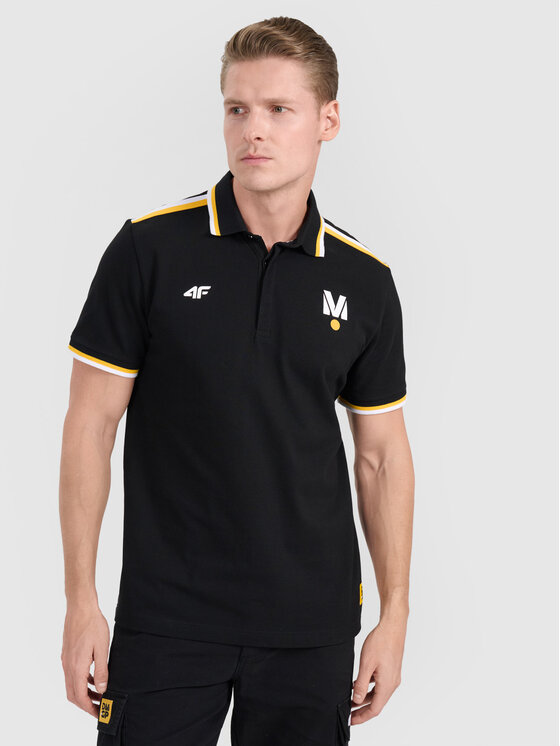 4F 4F Polo TEAMWEAR Czarny Regular Fit