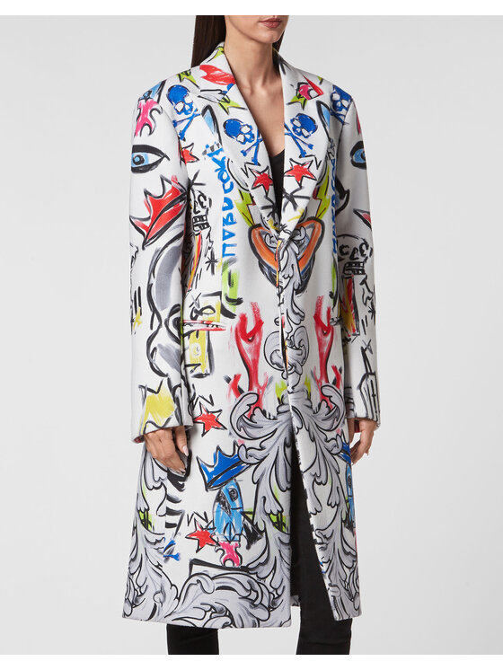 PHILIPP PLEIN PHILIPP PLEIN Cappotto 3363 Bianco Loose Fit