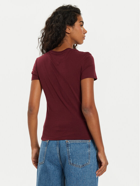 Tommy Jeans Tommy Jeans T-shirt Tjw Slim Essential Logo DW0DW18800 Tamnocrvena Slim Fit