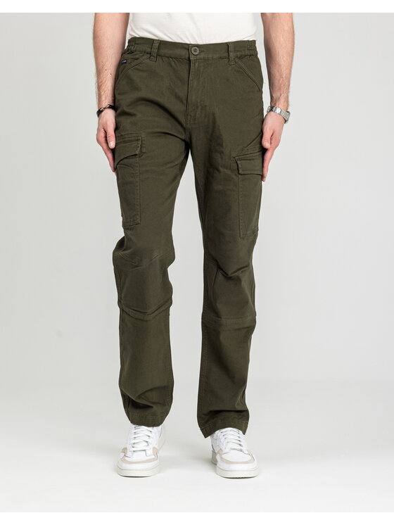 Marcus Marcus Pantaloni di tessuto Gerry Cargo 5052 Verde Regular Fit