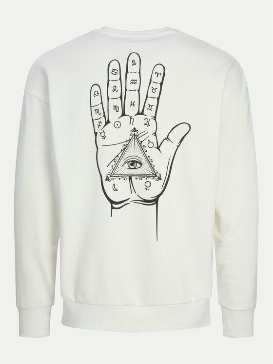 Jack & Jones Jack & Jones Mikina Mystic 12257735 Bílá Relaxed Fit