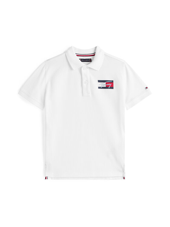 Tommy Hilfiger Tommy Hilfiger Polokošeľa Script Flag Logo KB0KB09711 Biela Regular Fit