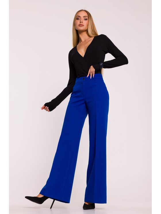 Made of Emotion Made of Emotion Spodnie materiałowe M875 Niebieski Wide Leg