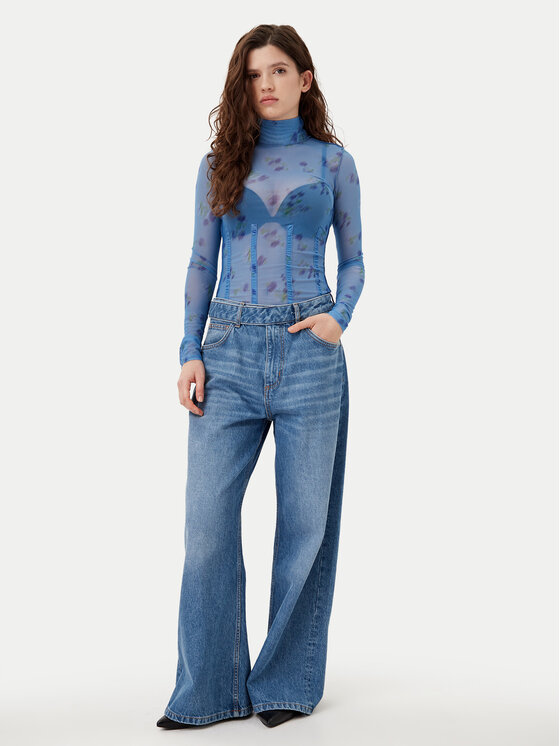 HUGO HUGO Bluză cu gât 50534053 Albastru Regular Fit
