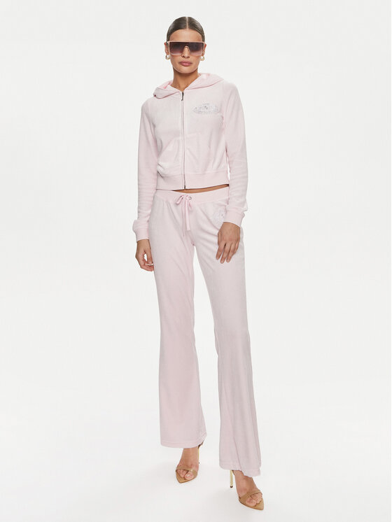 Juicy Couture Juicy Couture Džemperis ar kapuci Heritage Dog JCBAS223813 Rozā Slim Fit