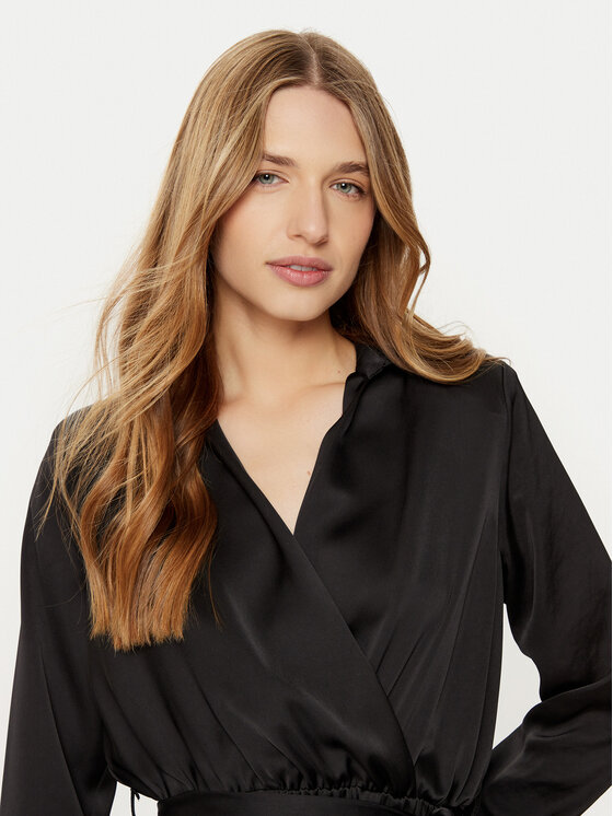 Rinascimento Rinascimento Rochie tip cămașă CFC0121838003 Negru Regular Fit