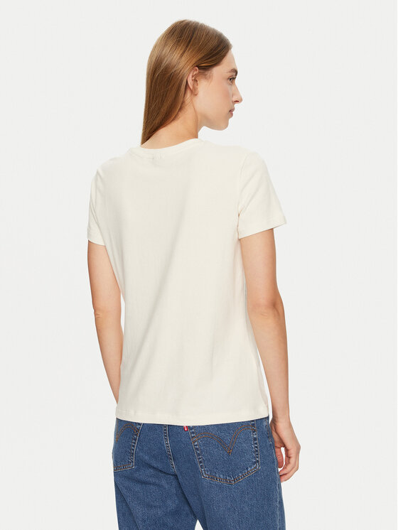 Guess Guess T-krekls V4BI04 KCBF1 Écru Slim Fit