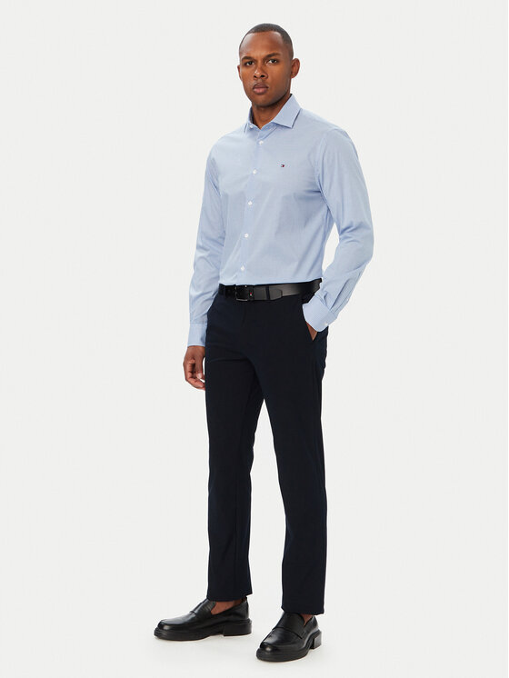 Tommy Hilfiger Tommy Hilfiger Cămașă Gingham MW0MW42931 Albastru deschis Slim Fit