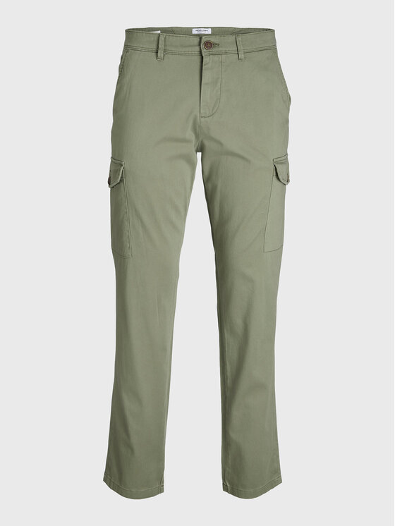 Jack & Jones Jack & Jones Spodnie materiałowe Ollie 12224001 Zielony Regular Fit