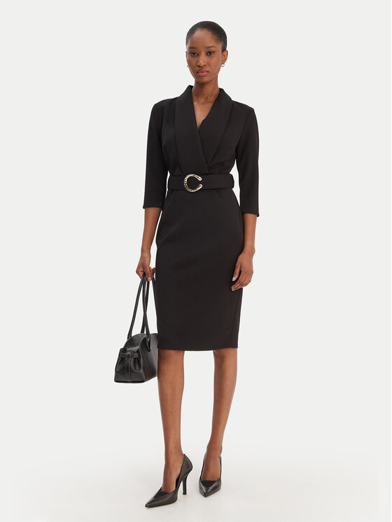 Rinascimento Rinascimento Коктейльна сукня CFC0126777003 Чорний Slim Fit