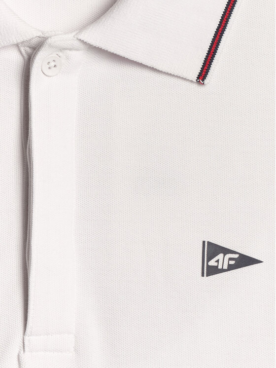 4F 4F Polo LAKESIDE ESCAPE Biały Regular Fit