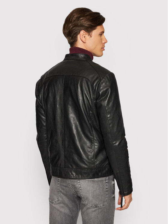 Serge Pariente Serge Pariente Geacă de piele Tonic Negru Regular Fit