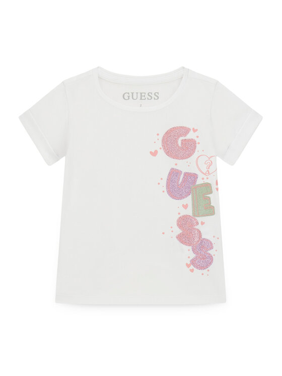 Guess Guess Marškinėliai K6GI05 K6YW4 Balta Regular Fit