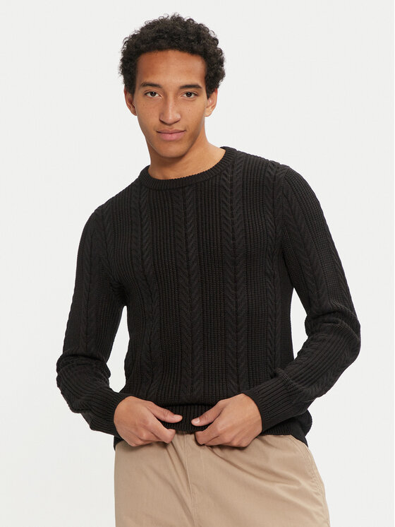 Jack&Jones Męski Sweter, rozmiar XL, Czarny, 12261436