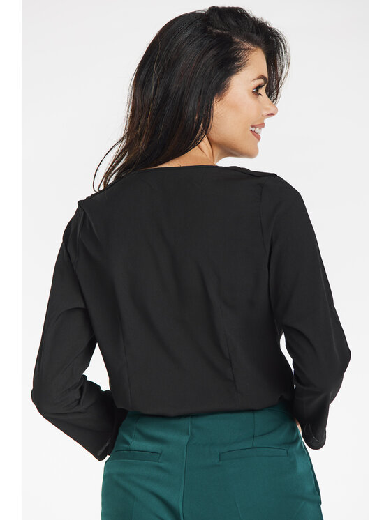 Awama Awama Blúzka A688 Čierna Basic Fit