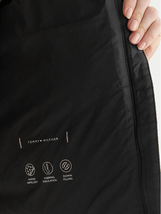 Tommy Hilfiger Tommy Hilfiger Пухено яке WW0WW43581 Черен Regular Fit