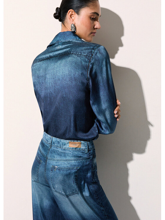 Liu Jo Liu Jo Pantaloni di tessuto UA6236T376A79042 Celeste Regular Fit