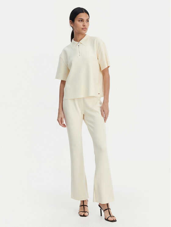 Calvin Klein Calvin Klein Hlače iz tkanine LV044B223G Bež Flare Fit