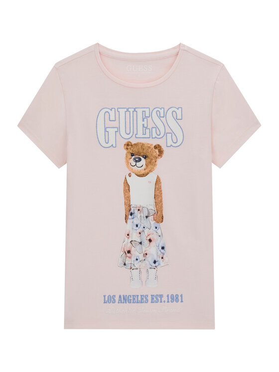 Guess Guess Tričko J6RI10 K6YW4 Ružová Regular Fit