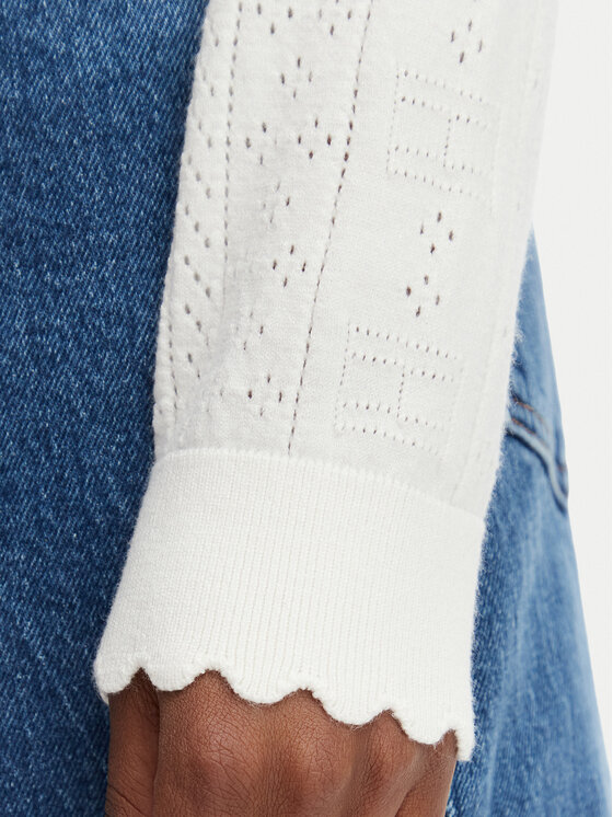 Tommy Jeans Tommy Jeans Kardigán Pointelle DW0DW22931 Fehér Regular Fit