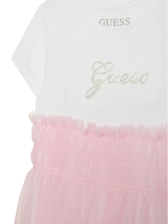 Guess Guess Sukienka codzienna K6RK00 K6YW0 Różowy Regular Fit