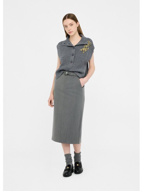 Liu Jo Liu Jo Gonna midi MF5350TS22484006 Grigio Slim Fit