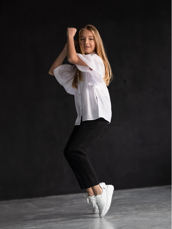SLY SLY Bluzka 3S-112 Biały Classic Fit