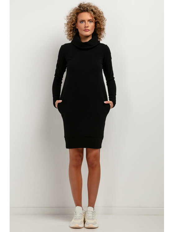 Tessita Tessita Každodenní šaty T376 Černá Straight Fit