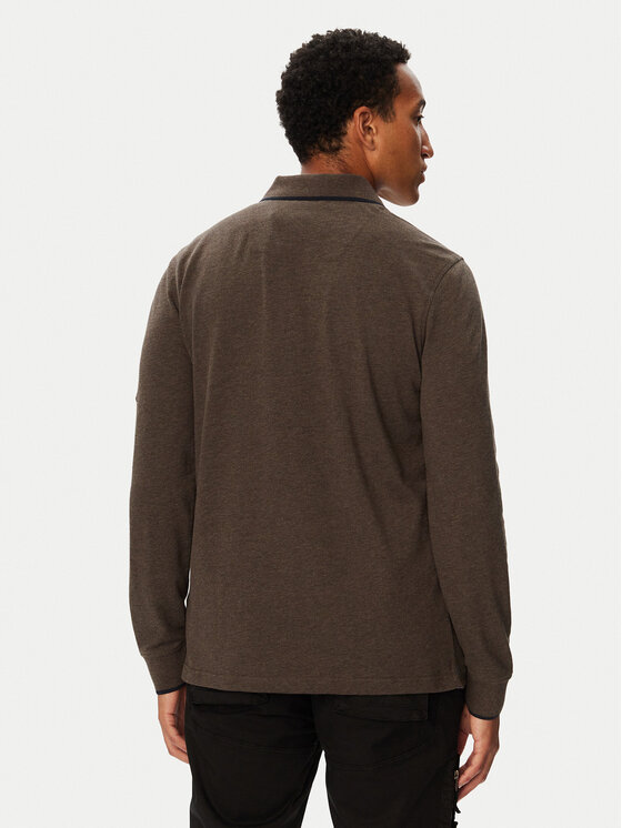Aeronautica Militare Aeronautica Militare Тениска с яка и копчета 262PO1653UP00082 Кафяв Regular Fit