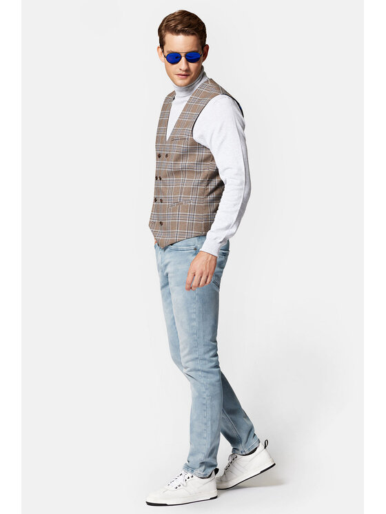 Lancerto Lancerto Kamizelka Grassy KA131223000011 Beżowy Slim Fit