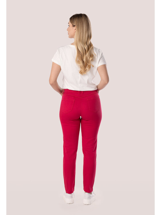 QUIOSQUE QUIOSQUE Spodnie damskie 3OB004 Bordowy Regular Fit