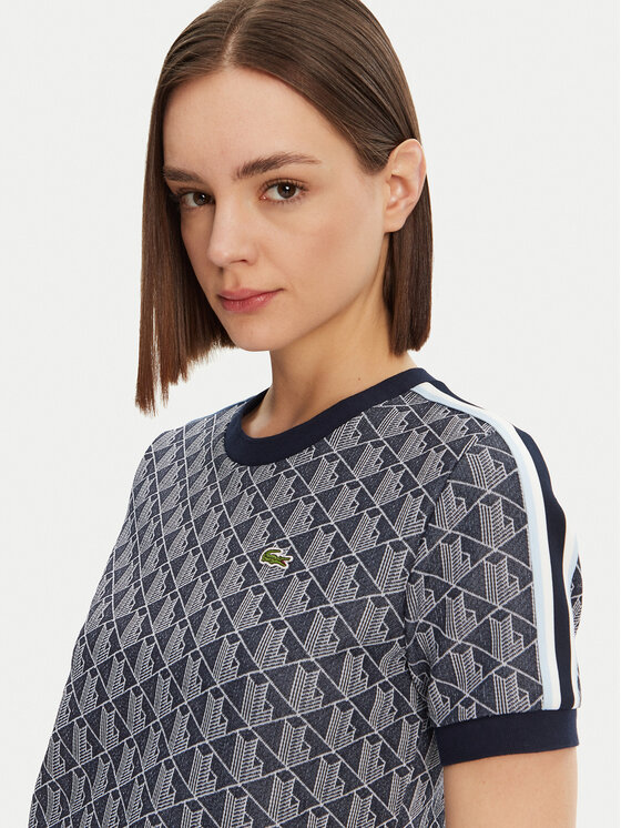 Lacoste Lacoste T-shirt TF3244 Tamnoplava Slim Fit