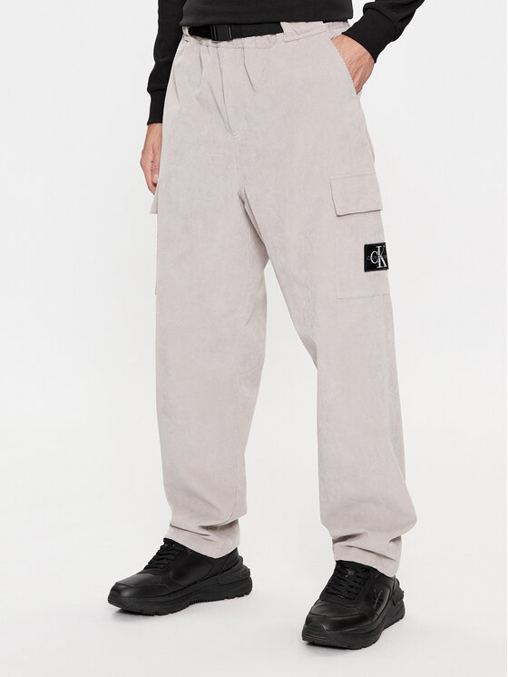 Calvin Klein Jeans Bavlnené nohavice J30J324035 Sivá Relaxed Fit