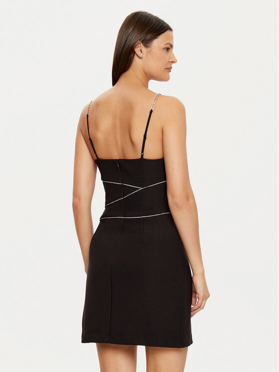 Guess Guess Cocktail obleka W5RK52 KCML0 Črna Slim Fit