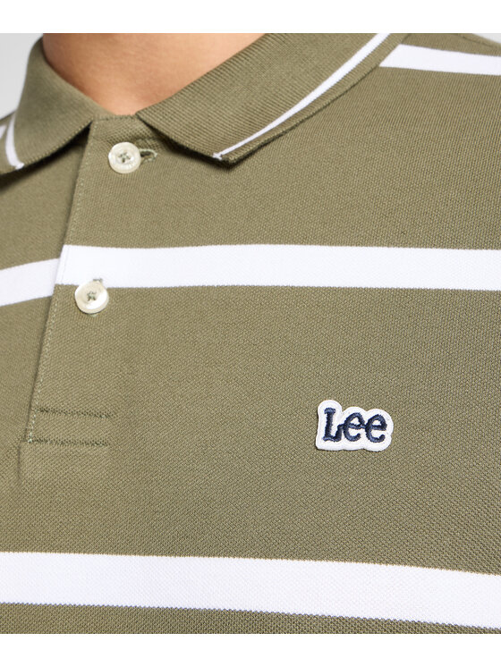 Lee Lee Polo 112363858 Zielony Regular Fit