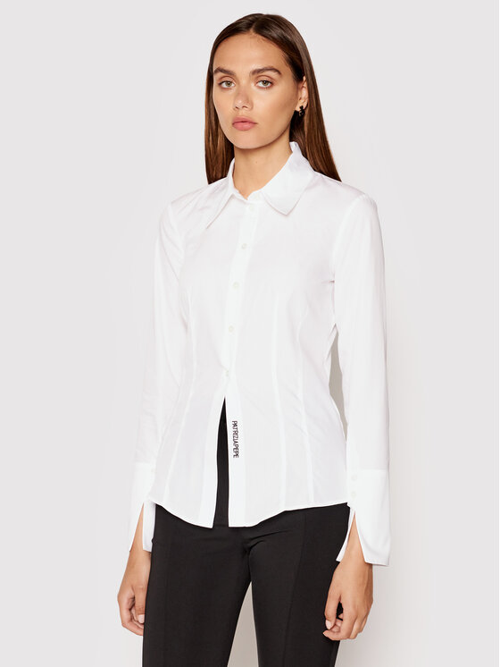 Patrizia Pepe Риза 8C0465/AB01-W103 Бял Slim Fit