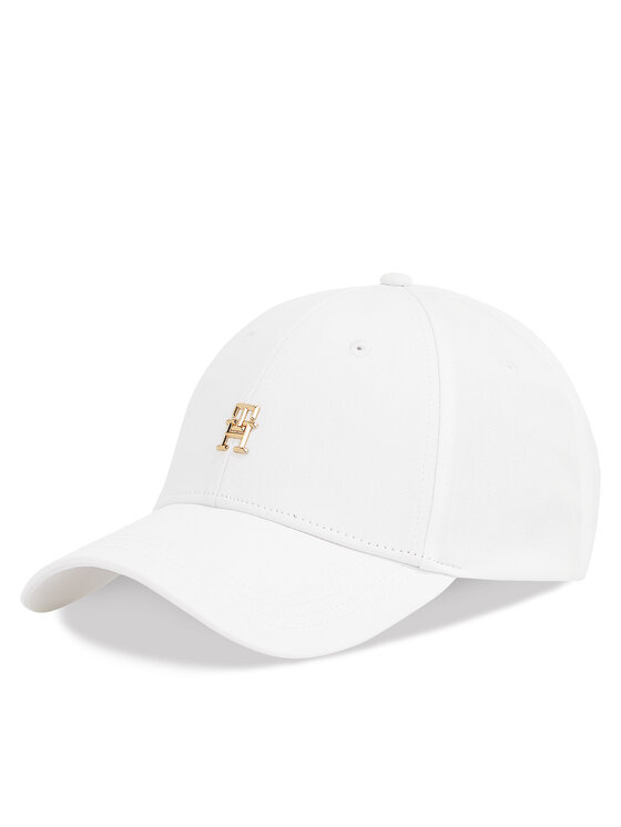 Tommy Hilfiger Cepure ar nagu Elevated Chic Cap AW0AW17128 Balts