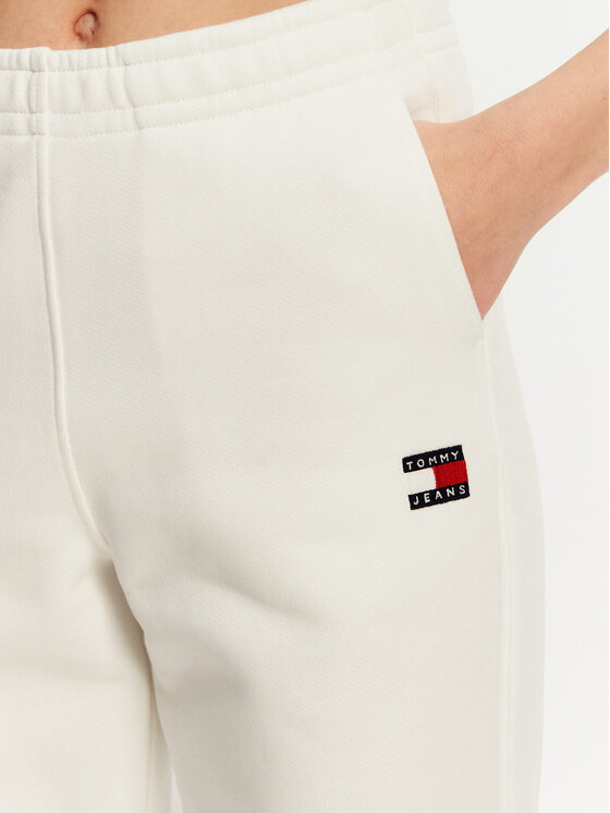 Tommy Jeans Tommy Jeans Melegítő alsó Badge DW0DW20679 Ekru Regular Fit