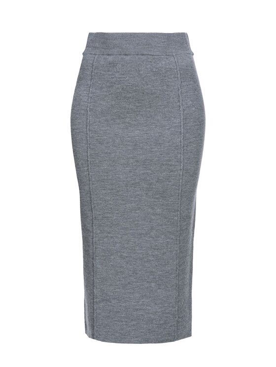 PINKO Pinko Spódnica midi PINKO DEGUSTAZIONE GONNA LANA COMPATTA - 103946 A221 Szary Regular Fit