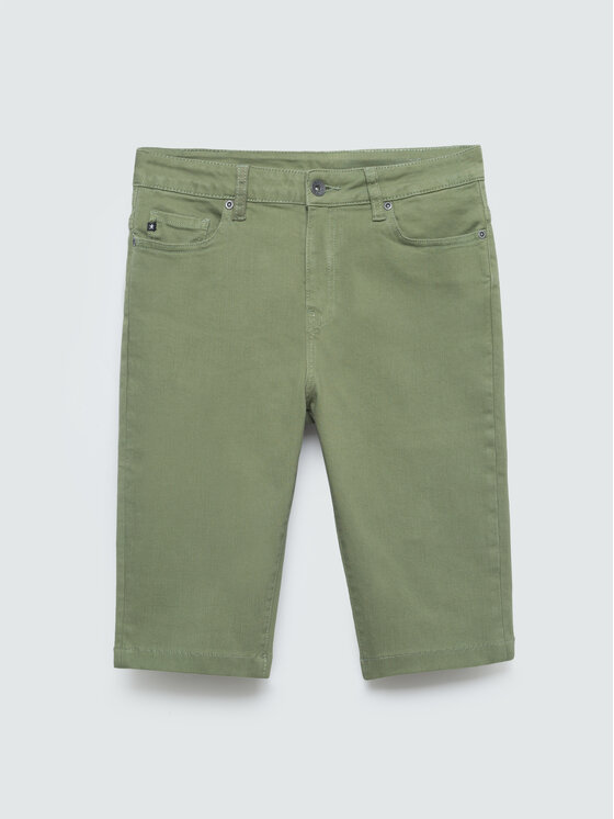 BIG STAR BIG STAR Szorty jeansowe KIRA Zielony Basic Fit