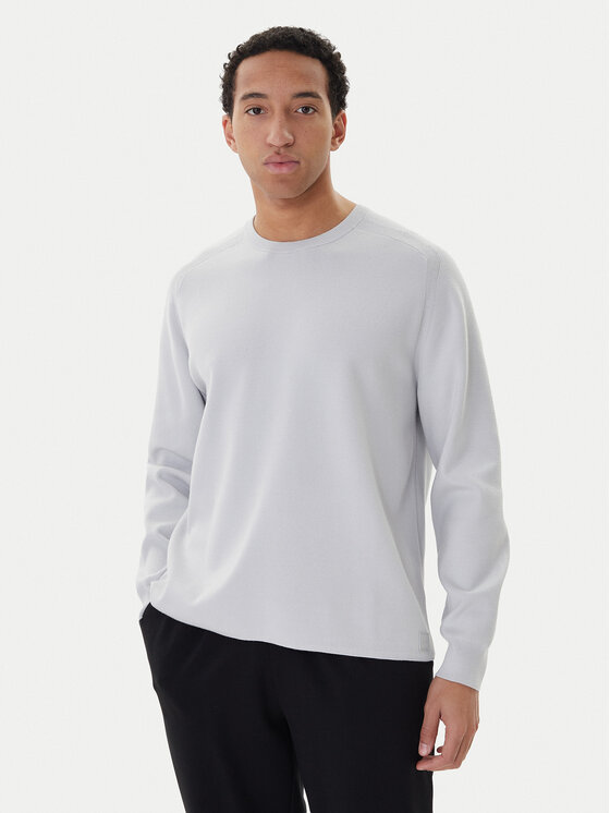 Calvin Klein Pulover Ls Ck Tech Knit Crwnk LV040BM347 Gri Regular Fit